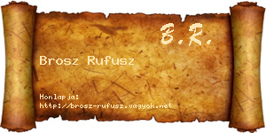 Brosz Rufusz névjegykártya